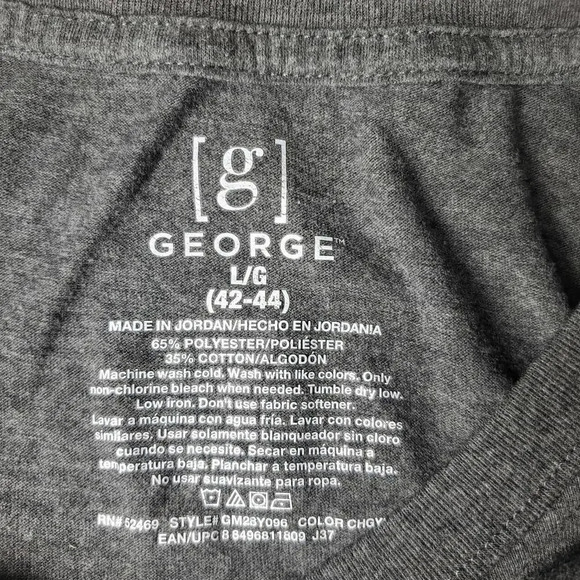 George Men's Size Large Gray Casual Crewneck T-Shirt EUC - Picture 3 of 10